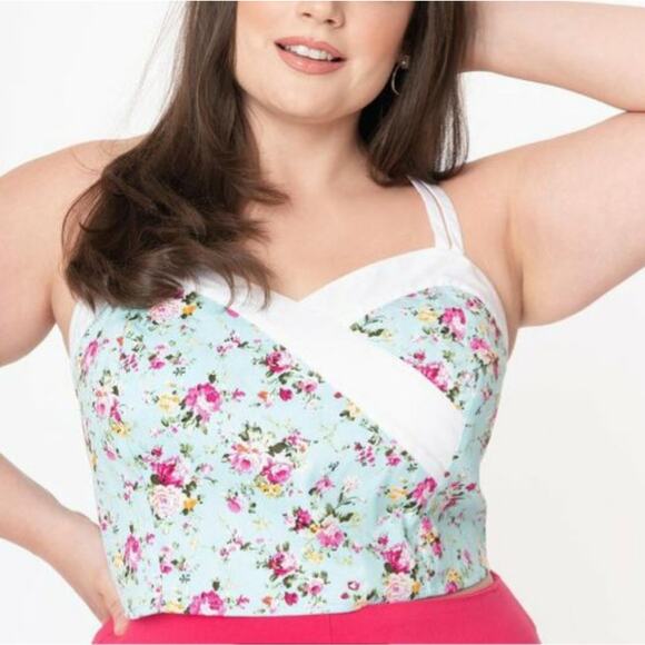 NWT Unique Vintage Kiki Cropped Halter Top, L - Picture 2 of 9